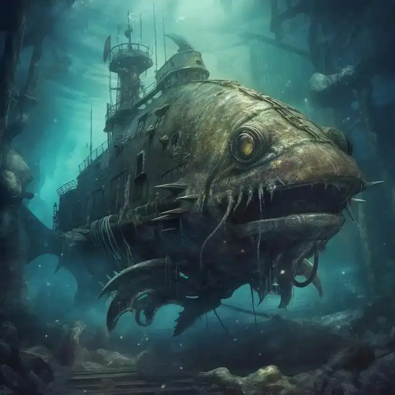 深海恐惧,深海幽闭,巨物克鲁苏,压迫感.al绘画:克鲁苏风格 - 抖音