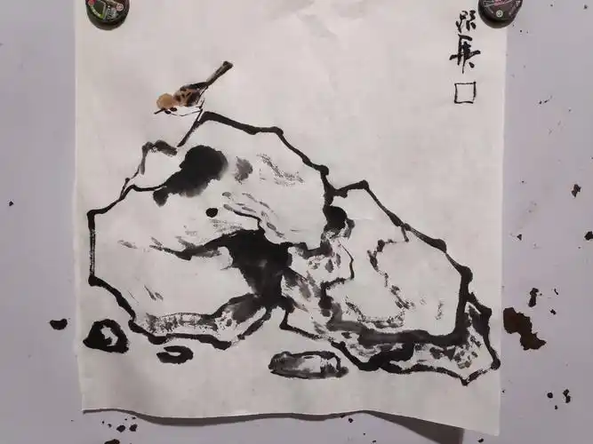 书画练习学画石头