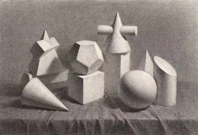 素描·几何体组合(下)—三维美术