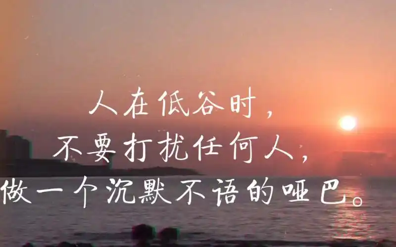 人在低谷时,不要打扰任何人,做一个沉默不语的哑巴.