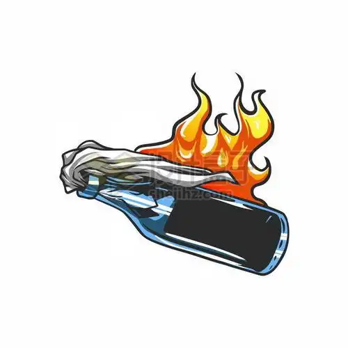 卡通风格燃烧瓶png图片免抠矢量素材