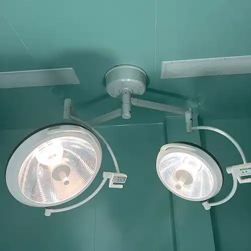 诊疗室双头吊顶整体反射无影灯 双头卤素手术无影灯