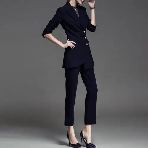 女西服新款西装套装韩版秋冬职业装修身时尚商务休闲正装工作服ol