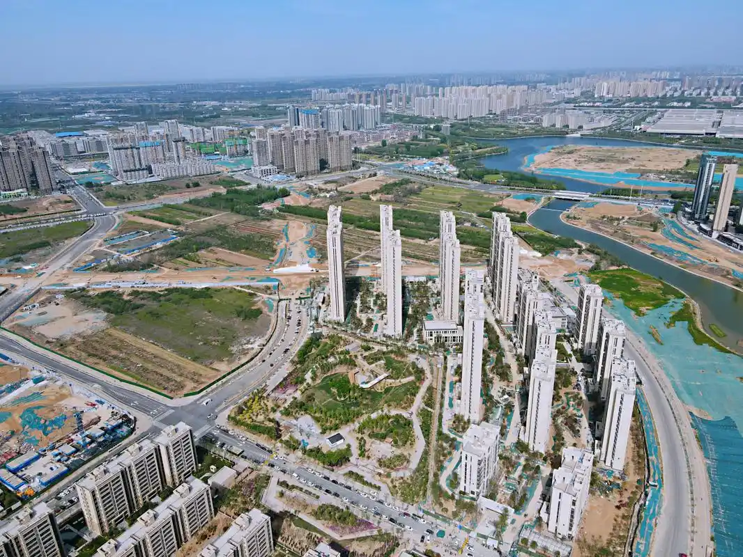 250米高空俯看郑州高新区部分航拍图