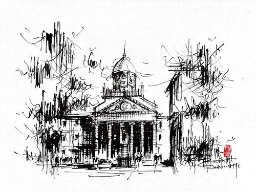 阿王速写建筑风景手绘