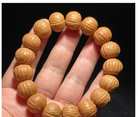 南瓜猴头手串精品土豪原籽核桃南瓜桩金丝小猴头野生文玩猴头核桃浅彤