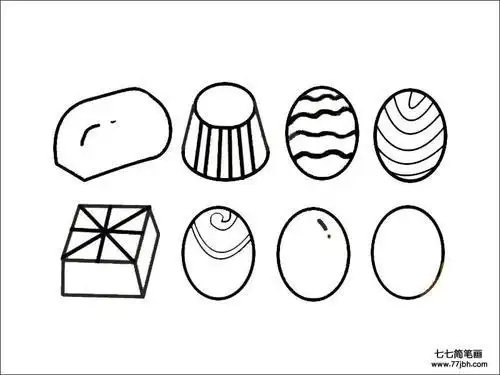 爱心型巧克力简笔画