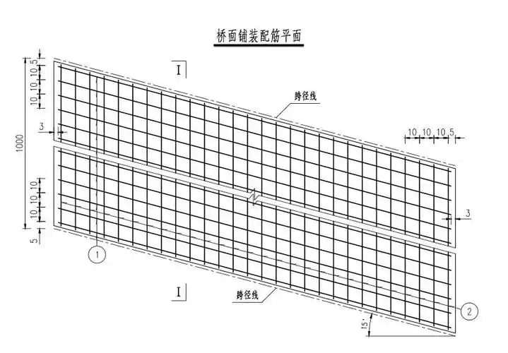 桥面铺装配筋平面图