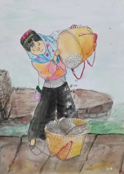 惠女风情——丰翼少儿美术作品_惠安