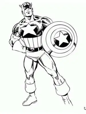 拿盾牌的美国队长简笔画图片