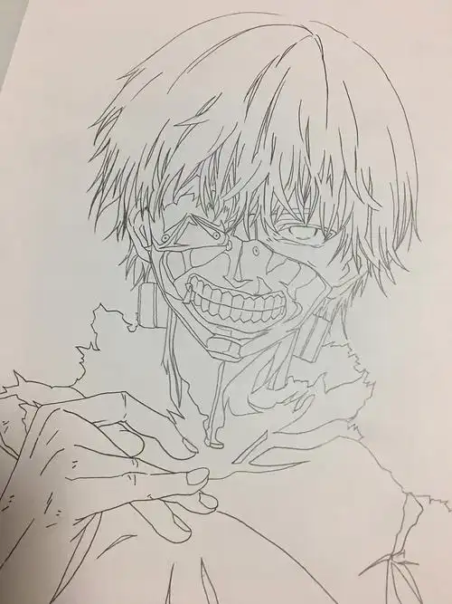 临摹作品动漫单幅漫画手绘东京喰种马克笔画画安天映画二十四节气150