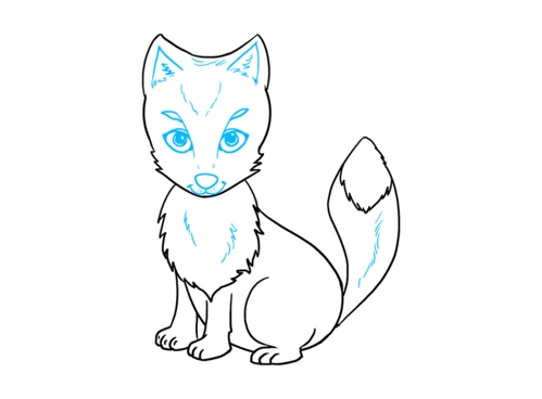 画北极狐的简笔画教程