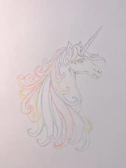 如果不是在画最喜欢的独角兽,都要放弃了!