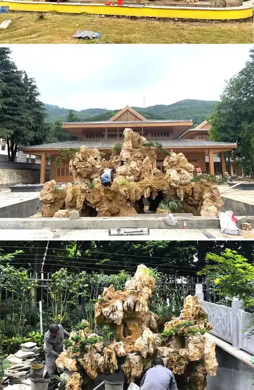 天然吸水石原石上水石石山山水盆景假山造景摆件中大型流水微景观