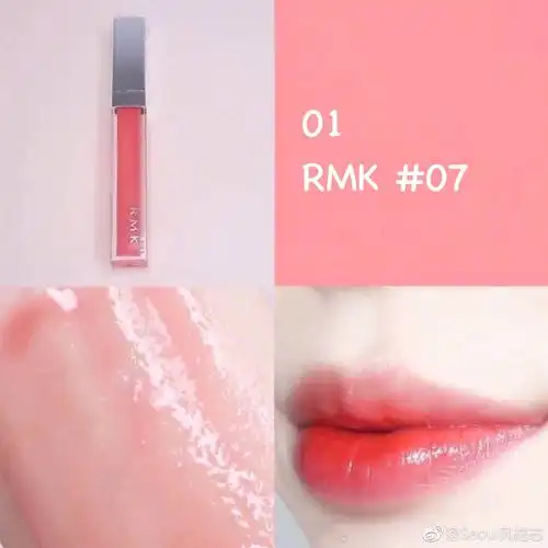 粉嫩珊瑚色口红试色清新的颜色慢慢的夏日感