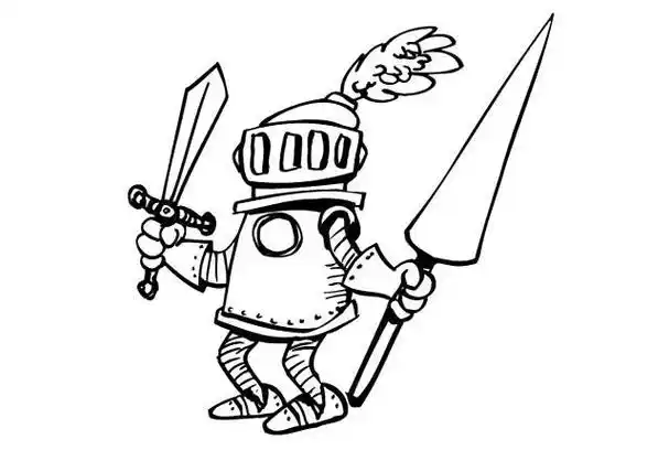 勇士拿剑简笔画