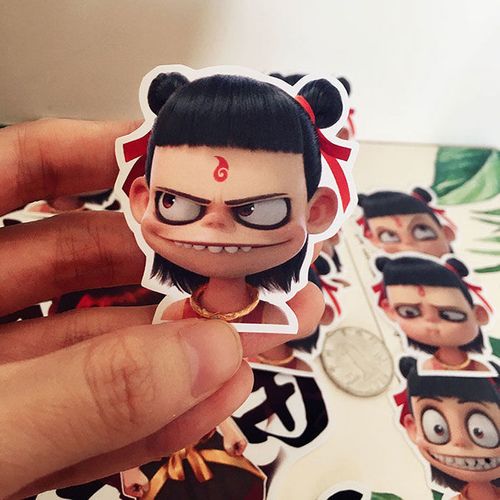 动漫影视魔童降世哪吒可爱人物q版表情小贴画装饰儿童贴纸diy自粘