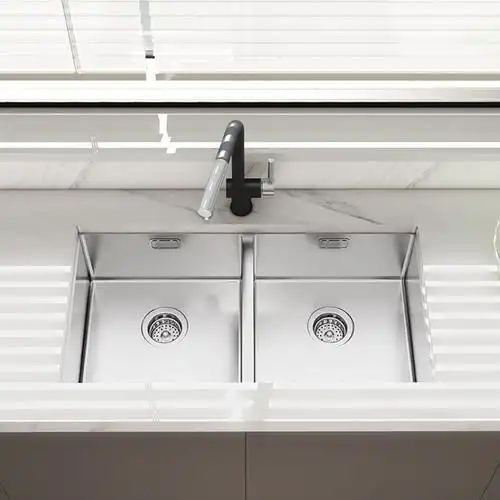 美仕杰手工水槽厨房洗菜盆台下盆大单双槽洗碗池不锈钢304水池盆单