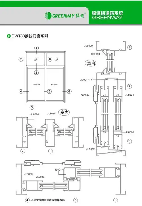gwt85三轨推拉窗系列