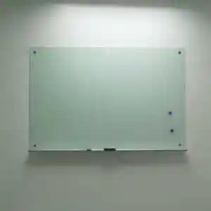 新品订做 办公磁性玻璃黑板100180cm防爆钢化烤漆白板写字板看板