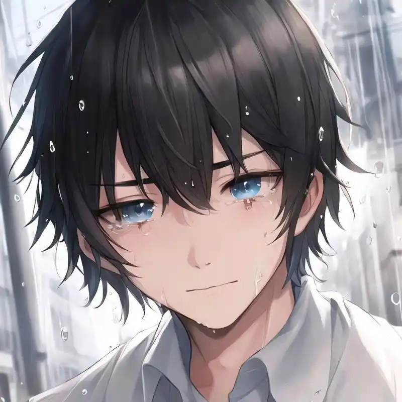 男生哭泣系头像01 《哭泣》01 泪水如雨滴般落下, 心中的悲痛无法