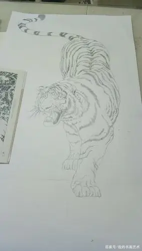 画一幅虎的白描作品