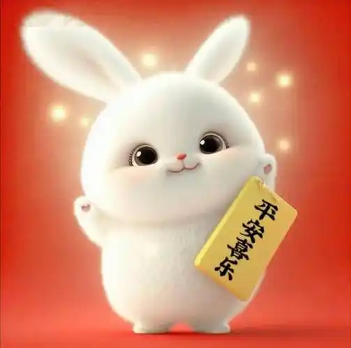 2023兔年四字成语春节祝福语 新年快乐吉祥语兔子头像图片_万事胜