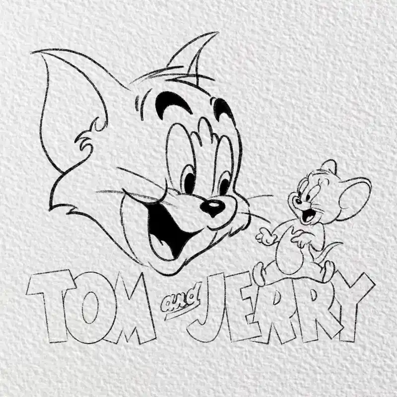 简笔画猫和老鼠附过程