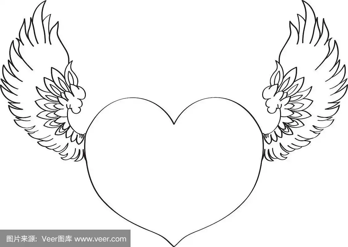 一个卡通的有翅膀的心