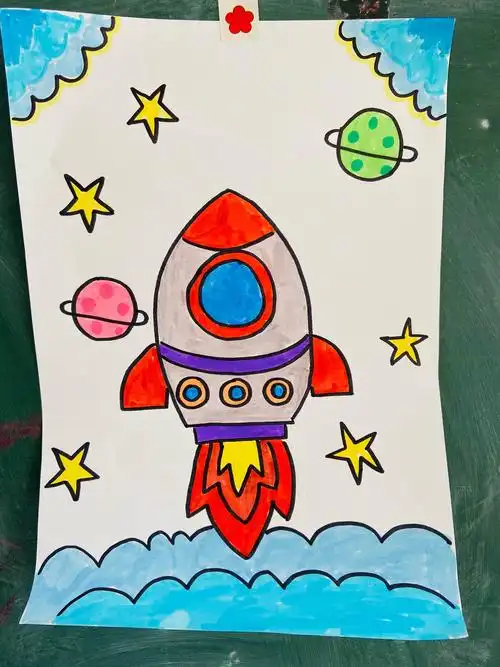 如果你喜欢天空火箭就可以涂成蓝蓝的…颜色不做固定