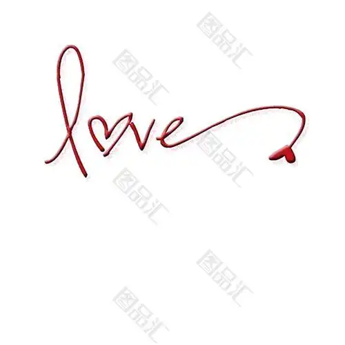红色手写体love
