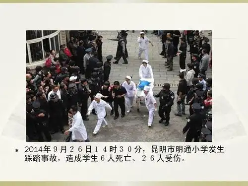 2014年9月26日14时30分,昆明市明通小学发生 踩踏事故,造成学生6人