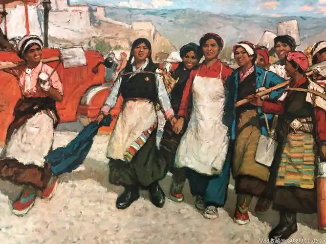 《我们走在大路上》60年代年画