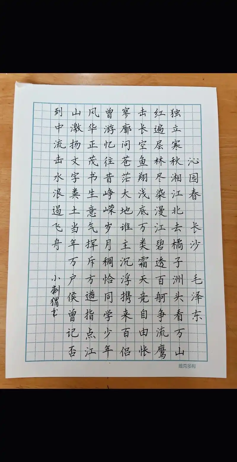 硬笔书法#练字#沁园春长沙 恰同学少年,风华正茂.书生意气 - 抖音