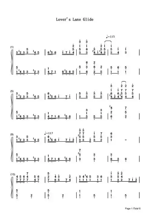 lovers-lane-glide-calvin-woolsey钢琴谱_calvin woolsey__流行钢琴