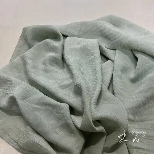 汉服纱裙丝带浅竹绿轻纱半透纹理温柔仙气亲肤柔软丝麻面料