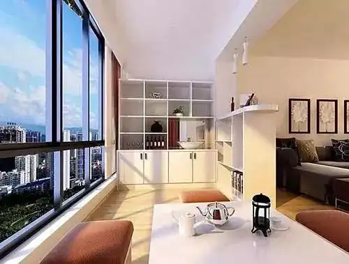 客厅阳台一体化设计,一房能当四房用!