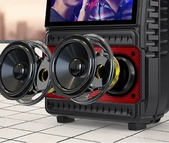 户外大功率拉杆音箱k歌跳舞机19寸视频音响wifi触屏版无线话筒1支322