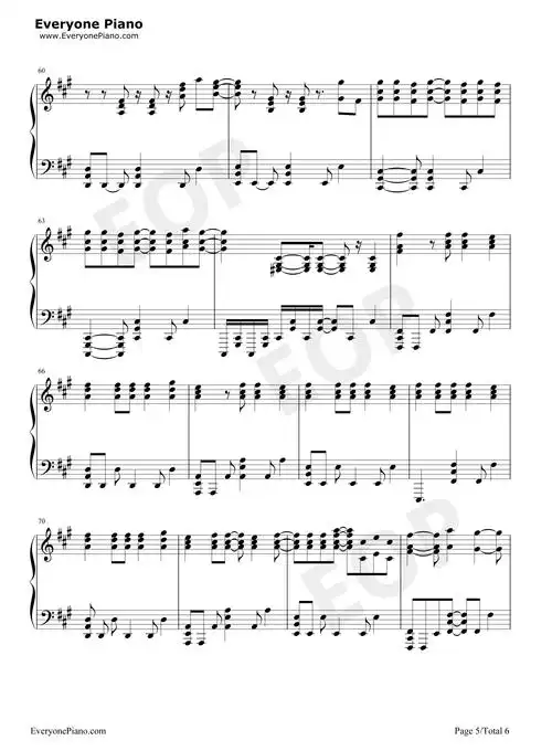 numb摇滚版-linkin park(林肯公园)五线谱预览5-钢琴谱文件(五线谱