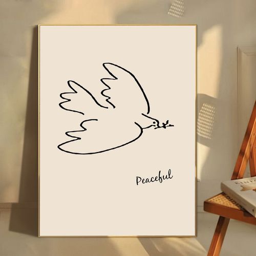 现代简约装饰画和平鸽简约线条艺术挂画家居客厅酒店民宿壁画