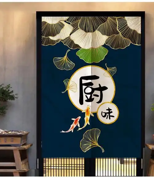 精美帘艺隔断餐厅厨房门帘防油烟隔断帘饭店布艺半帘店铺后厨个性布帘