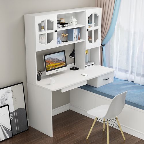 飘窗书桌现代简约儿童学习电脑桌书架一体榻榻米窗台书桌