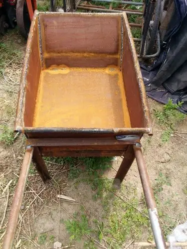 老公自己切割,焊接的小推车!