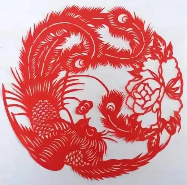 中国传统文化剪纸吉祥和平之凤凰