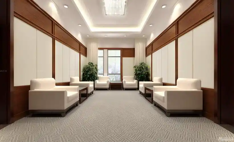 公司接待室装饰效果图片简约公司背景墙装饰装修效果图片2020公司格栅