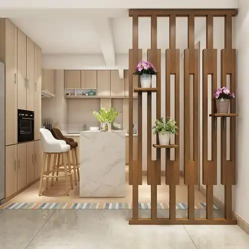 现代简约实木镂空简约玄关隔断屏风客厅入户格栅干湿分区客厅座屏