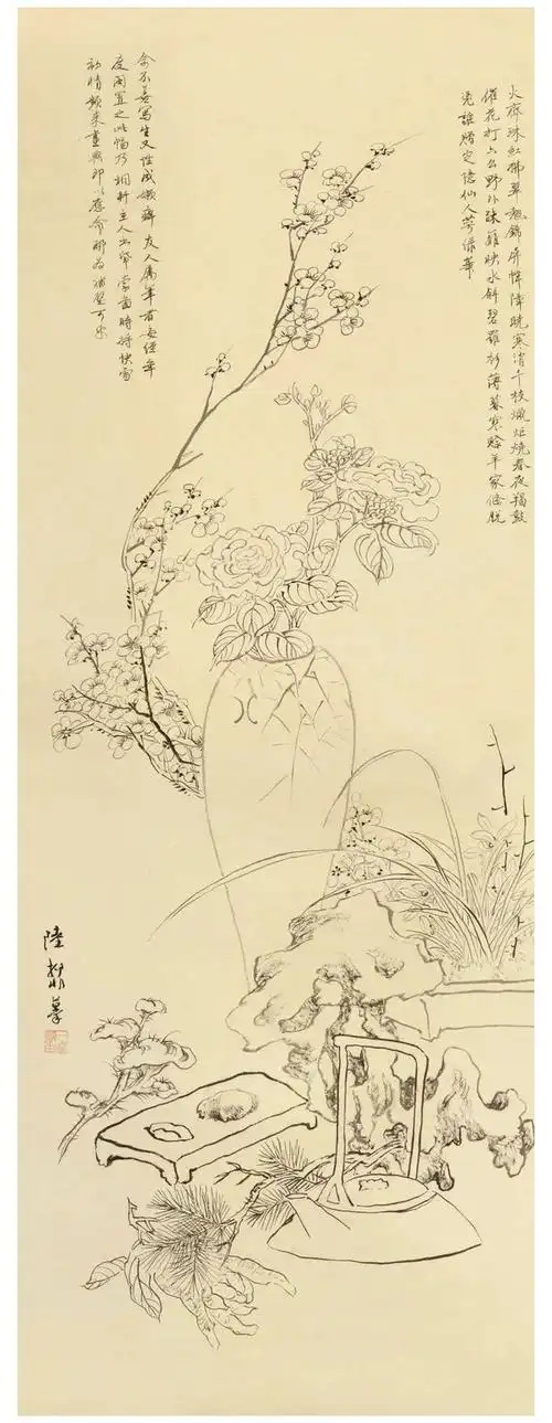 陆抑非白描花鸟课徒稿(53图)|花鸟画|国画|人物画_网易订阅