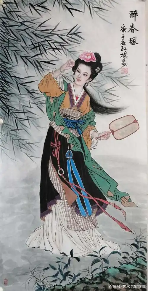 当代人物画家李美英仕女图