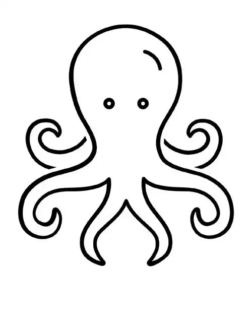 章鱼涂色作业单