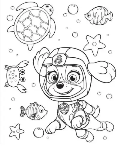 汪汪队涂色简笔画图片可打印版下载-汪汪队涂色简笔画大全整合版